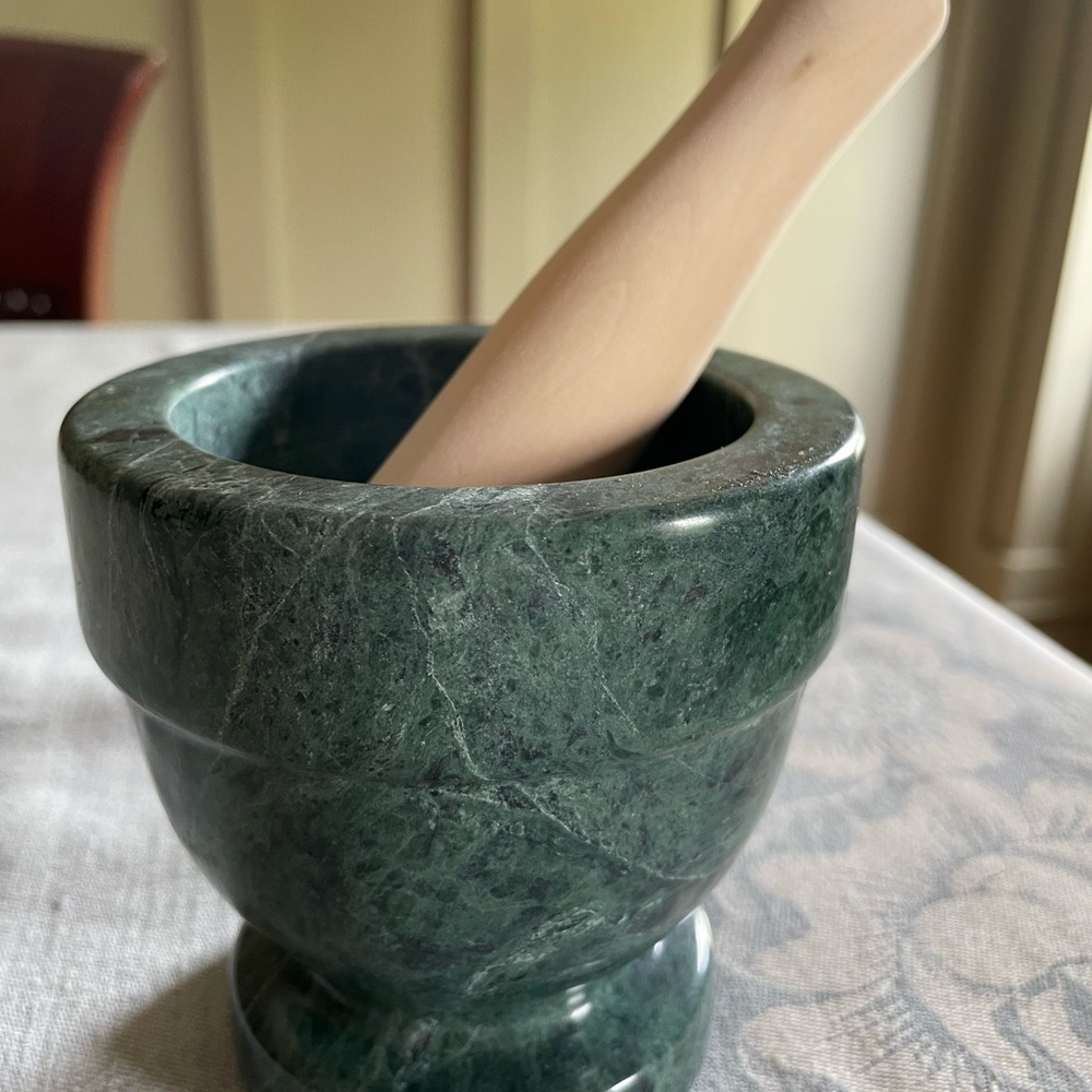 Green Marble Mortar and Pestle